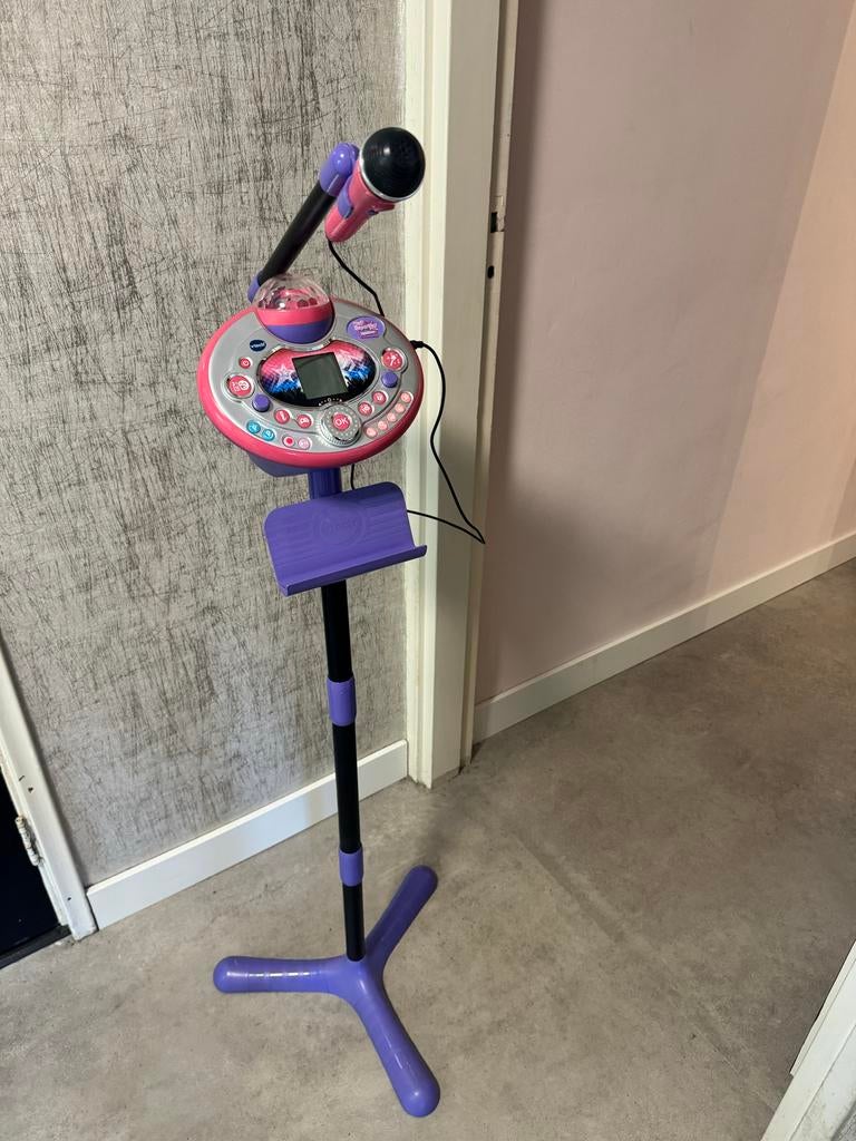 VTech Kidi Super Star Karaoke Microfoon met Standaard, Audio, Tv en Foto, Karaoke-apparatuur, Zo goed als nieuw, Microfoon(s)
