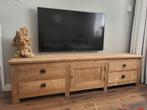 Mooie teakhouten tv meubel 220cm, Ophalen, 25 tot 50 cm, 200 cm of meer