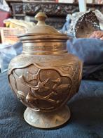 Antieke Bronzen Pot met Kraanvogels en Lotusbloemen, Ophalen of Verzenden, Brons