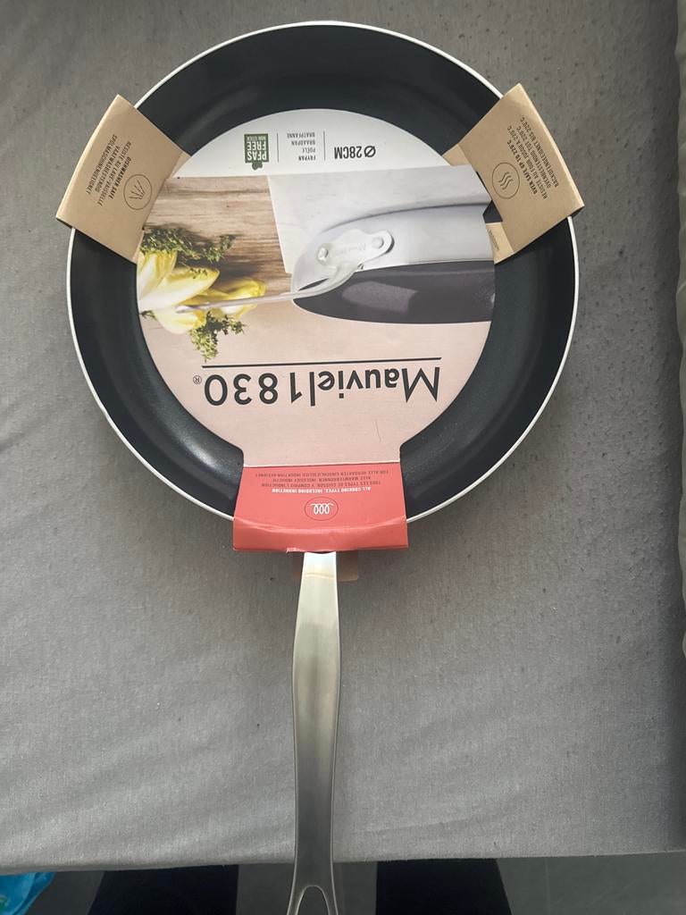 Mauviel 1130 Braadpan 28cm - PFAS-vrij, Inductie, Overige materialen, Inductieplaat, Nieuw, Ophalen of Verzenden