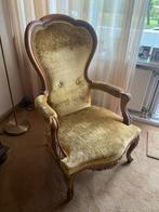 Fauteuil goud oker velours hout 110hx67b, Ophalen
