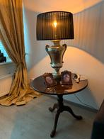 2 bijzettafels met lampen, klassiek barok., Huis en Inrichting, Tafels | Bijzettafels, Ophalen, Rond, Zo goed als nieuw, 75 cm of meer