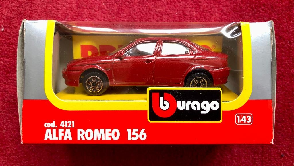 Alfa Romeo 156 donker rood metallic cod.4121 Bburago 1:43, Ophalen of Verzenden, Nieuw, Auto, Overige merken