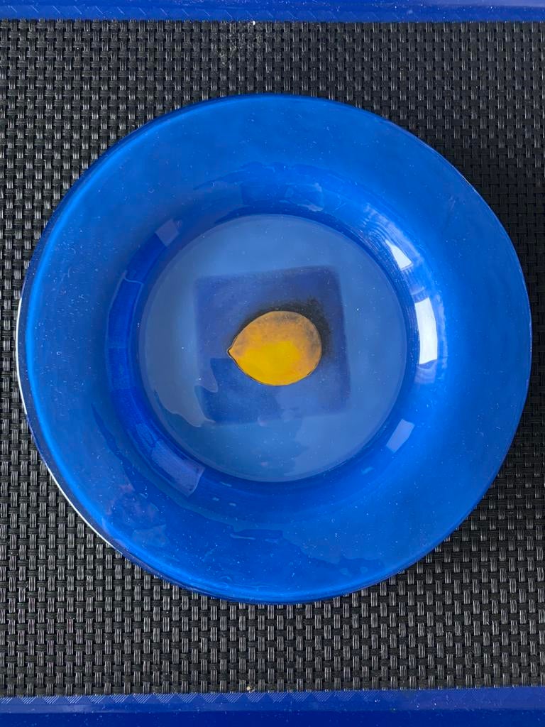 Dibbern - bord glas met afbeelding citroen, Huis en Inrichting, Keuken | Servies, Ophalen, Bord(en), Overige stijlen, Glas