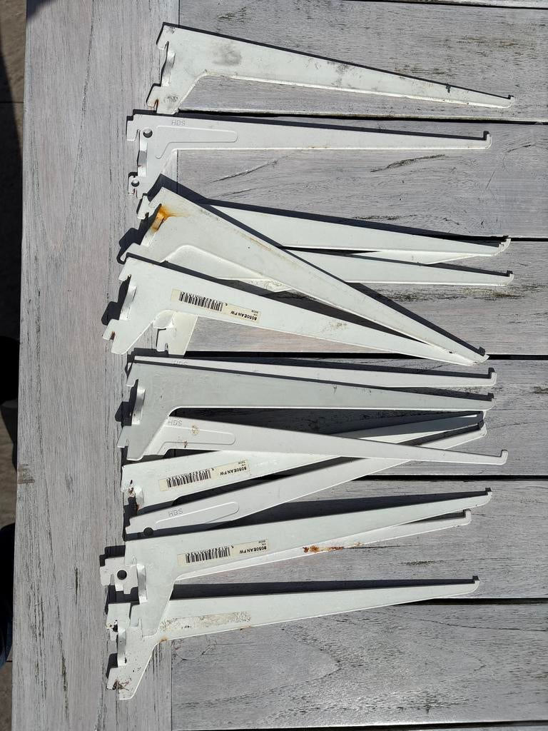 Witte plankdragers 30 cm, 15 stuks, Ophalen of Verzenden, Gebruikt