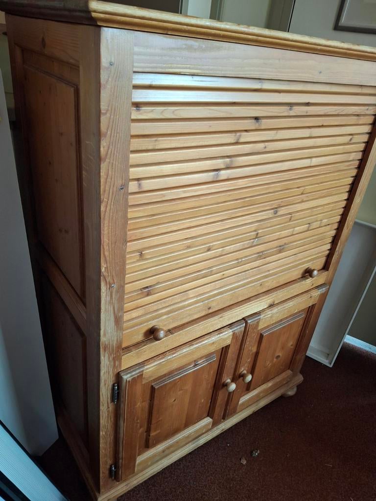 Massief Grenen kast met Rolluik, Huis en Inrichting, Kasten | Televisiemeubels, Ophalen, Gebruikt, 50 tot 100 cm, Minder dan 100 cm