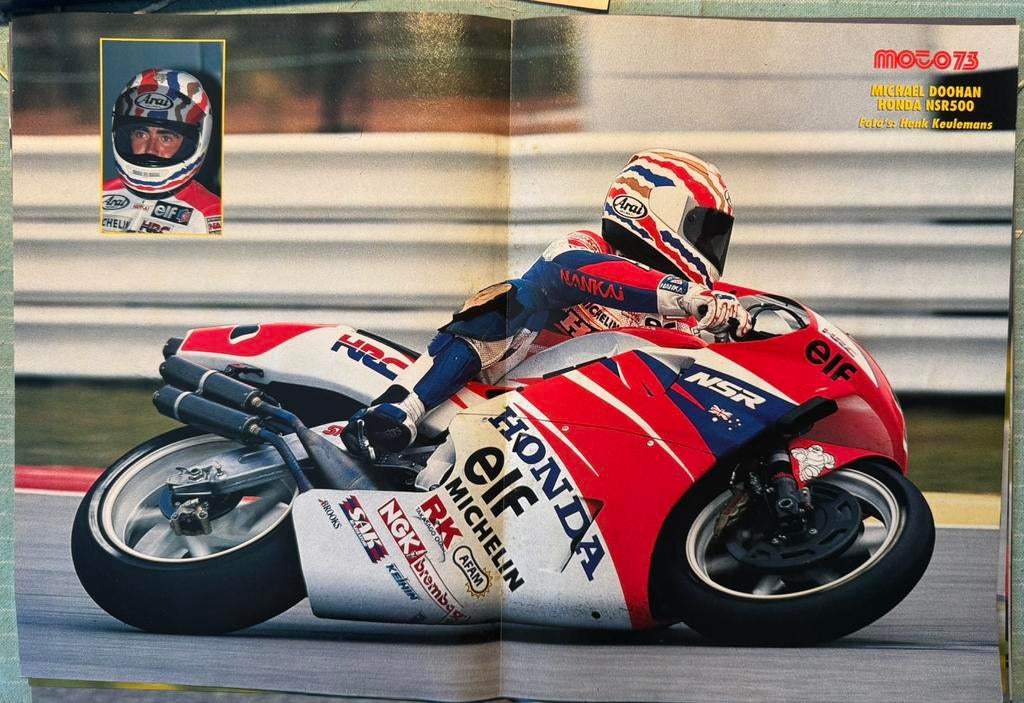 Poster Michael Doohan op Honda NSR500, Verzenden, Zo goed als nieuw, Motoren