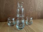 Mooie waterkaraf met 3 bijpassende glazen, Ophalen, Glas of Glazen, Effen, Glas