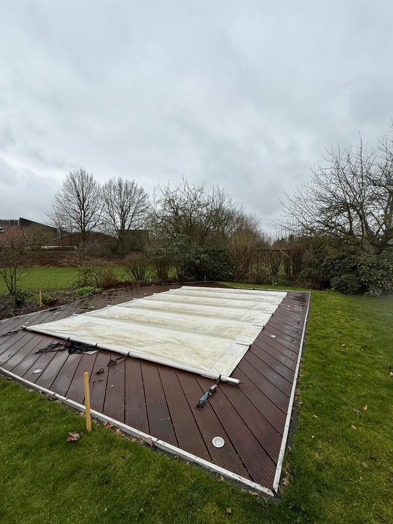 Zwembad afdekzeil met oprolsysteem, Tuin en Terras, Ophalen, Gebruikt, Afdekzeil