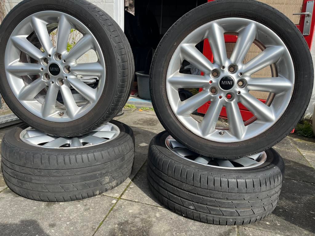 5x112 Mini Cooper velgen 225/45/17 zomerbanden, Auto-onderdelen, Banden en Velgen, Gebruikt, Banden en Velgen, 17 inch, Ophalen of Verzenden