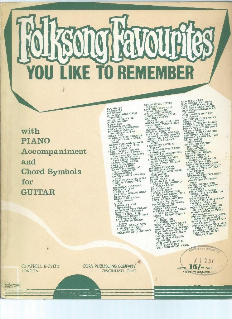 Folksong Favourites you like to remember, Muziek en Instrumenten, Bladmuziek, Gebruikt, Ophalen of Verzenden, Keyboard, Artiest of Componist