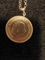 Zilveren ketting met 10 gulden munt Wilhelmina, 50cm, Gebruikt, Overige voorstellingen, Ophalen of Verzenden, Zilver
