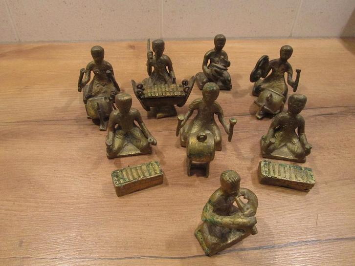 Bronzen muziek groep Zuid - Oost Azië, Antiek en Kunst, Antiek | Koper en Brons, Brons, Ophalen of Verzenden
