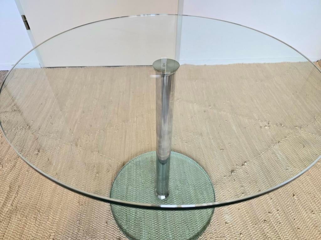 SALONTAFEL. Glazen ronde moderne sidetable glas eet tafeltje, Ophalen, 50 tot 100 cm, Rond, 50 tot 100 cm