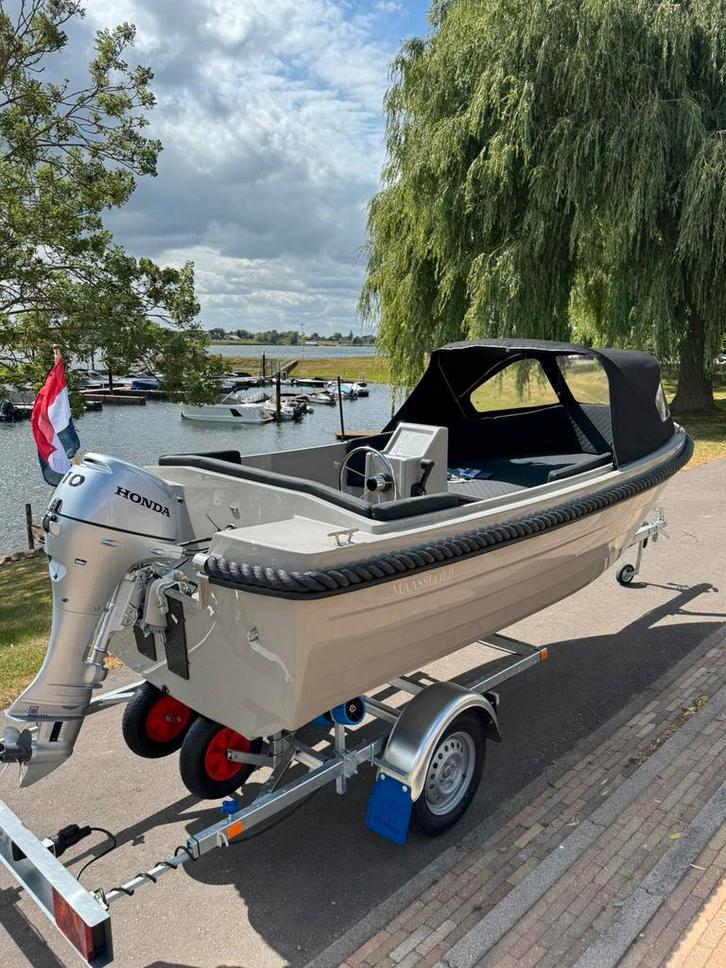 Maassloep 475XL honda 10pk NIEUW vaarklaar! Inruil is welkom, Watersport en Boten, Sloepen, Zo goed als nieuw, 10 tot 30 pk, 3 tot 6 meter