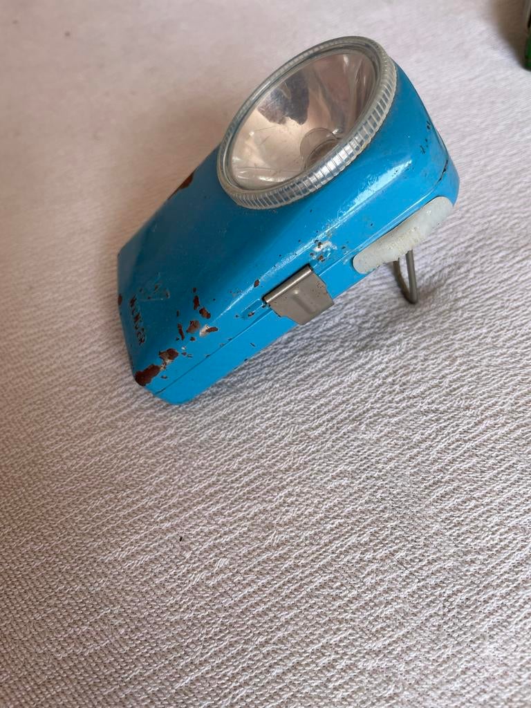 Vintage Wonder Zaklamp - Blauw, Made in France, Ophalen of Verzenden, Gebruikt, Batterij