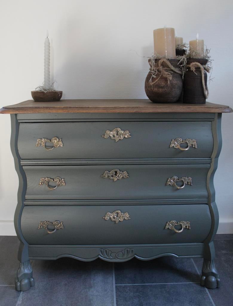 Prachtig vintage buikkastje Everett groen, Huis en Inrichting, Ophalen, Gebruikt, 50 tot 100 cm, 3 of 4 laden