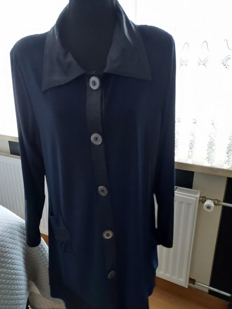 Magna Dames Tuniek/Blouse - Donkerblauw met Lange Mouwen, Blauw, Blouse of Tuniek, Ophalen of Verzenden, Magna