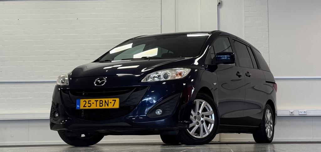 Mazda 5 2.0i 16V TS+ 7p Trekhaak Navigatie Mooi!, Auto's, Mazda, Euro 5, Stof, Gebruikt, Zwart