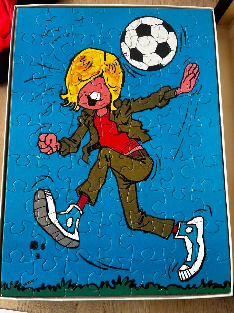 Jeroentje Puzzel Voetbal - Vintage Legpuzzel, Ophalen of Verzenden, Meer dan 50 stukjes, Gebruikt, 6 jaar of ouder