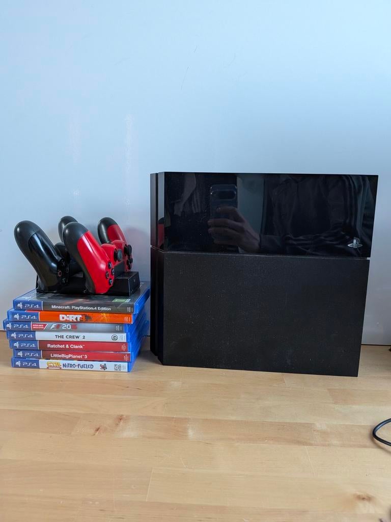 Sony Playstation 4 500gb + games, Ophalen, Met 2 controllers, 500 GB, Slim