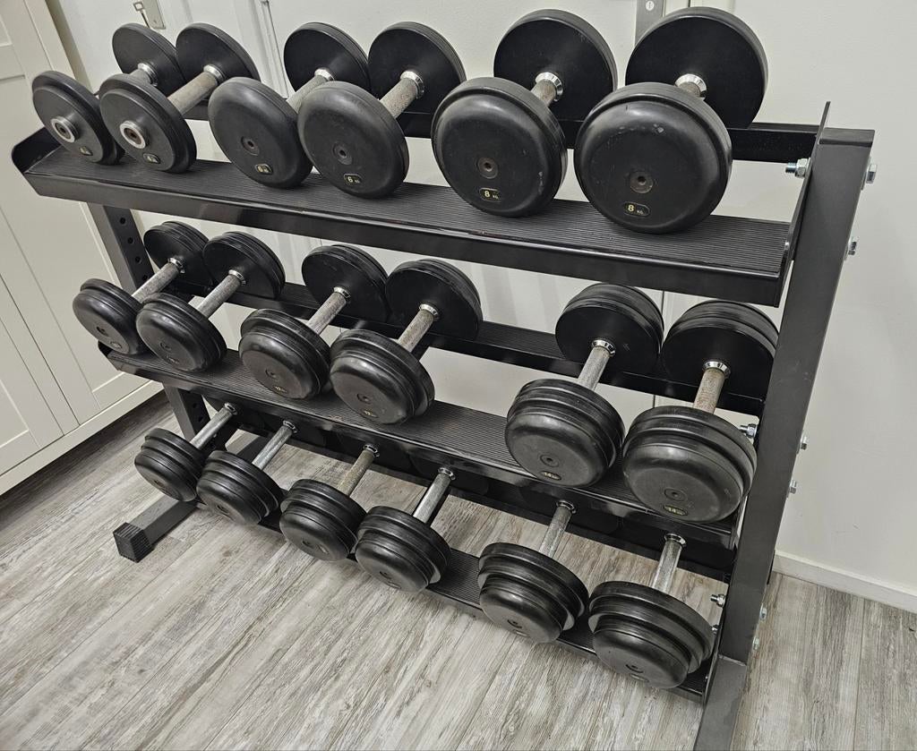 Dumbells Halters Gewichten totaal 204kg + Dumbell rack, Ophalen, Zo goed als nieuw, Dumbbell