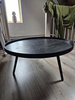 Zwarte salontafel Woood - Rond en modern design, Huis en Inrichting, Tafels | Salontafels, Overige houtsoorten, Gebruikt, 50 tot 100 cm