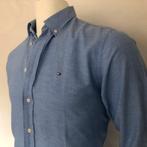 Tommy Hilfiger linnen/katoen overhemd lichtblauw M, Verzenden, Gedragen, Blauw, Halswijdte 39/40 (M)