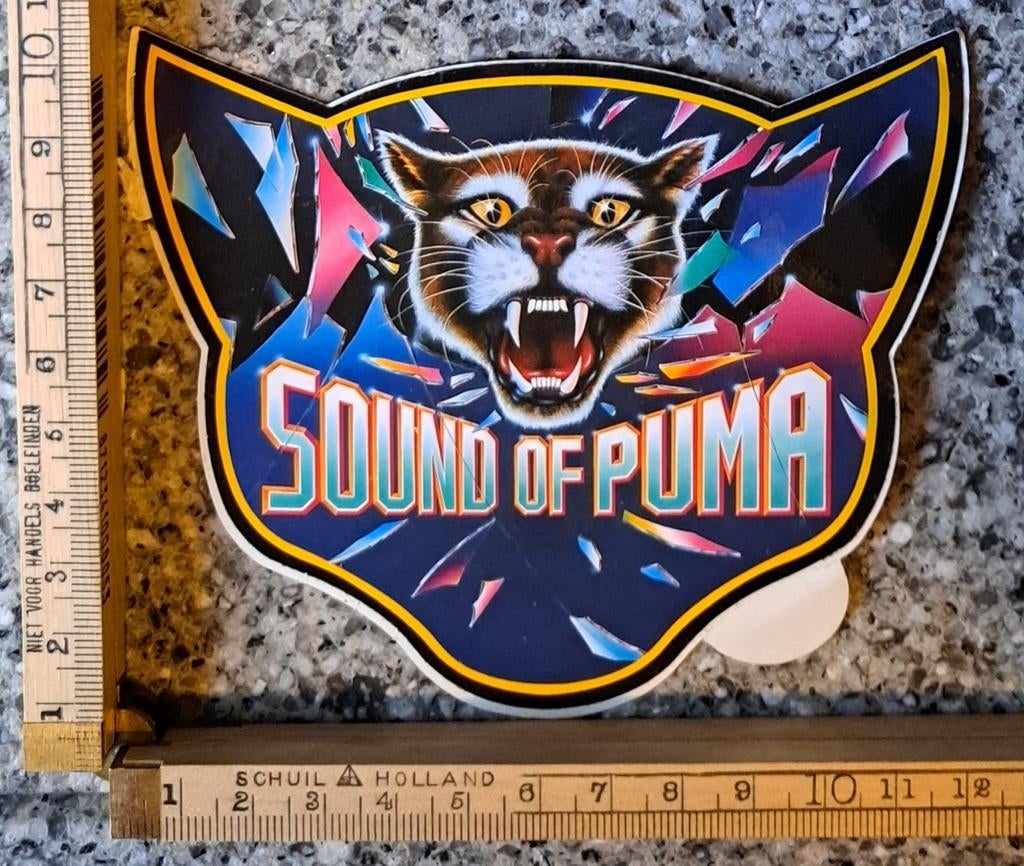 Fantastische vintage sticker the sound of Puma kledingmerk, Ophalen of Verzenden, Zo goed als nieuw