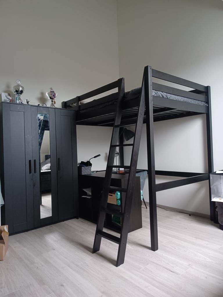 Te koop ikea hoogslaper z.g.a.n., Hoogslaper, Tweepersoons, Zo goed als nieuw, 200 cm