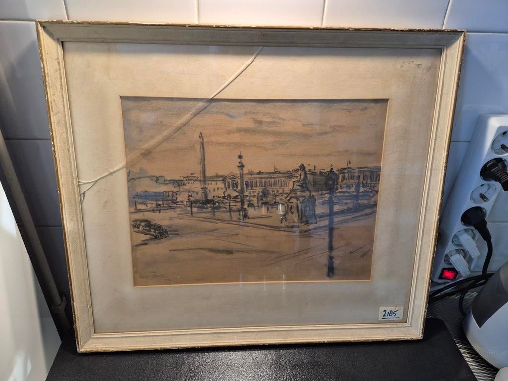 Han Bolte - Place de la Concorde, Parijs (jaren '40-'60), Antiek en Kunst, Ophalen of Verzenden