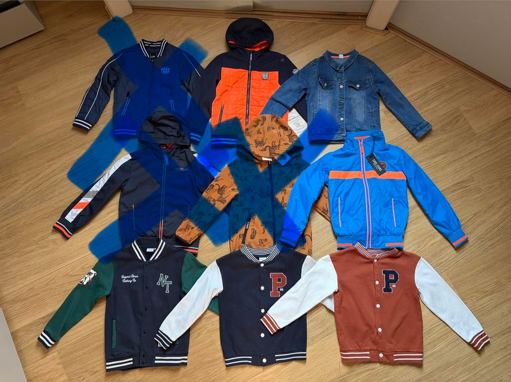 Pakket 9x zomerjassen jongens jas maat 122/128 NIEUW/ZGAN!, Ophalen of Verzenden, Nieuw, Jongen, Jas
