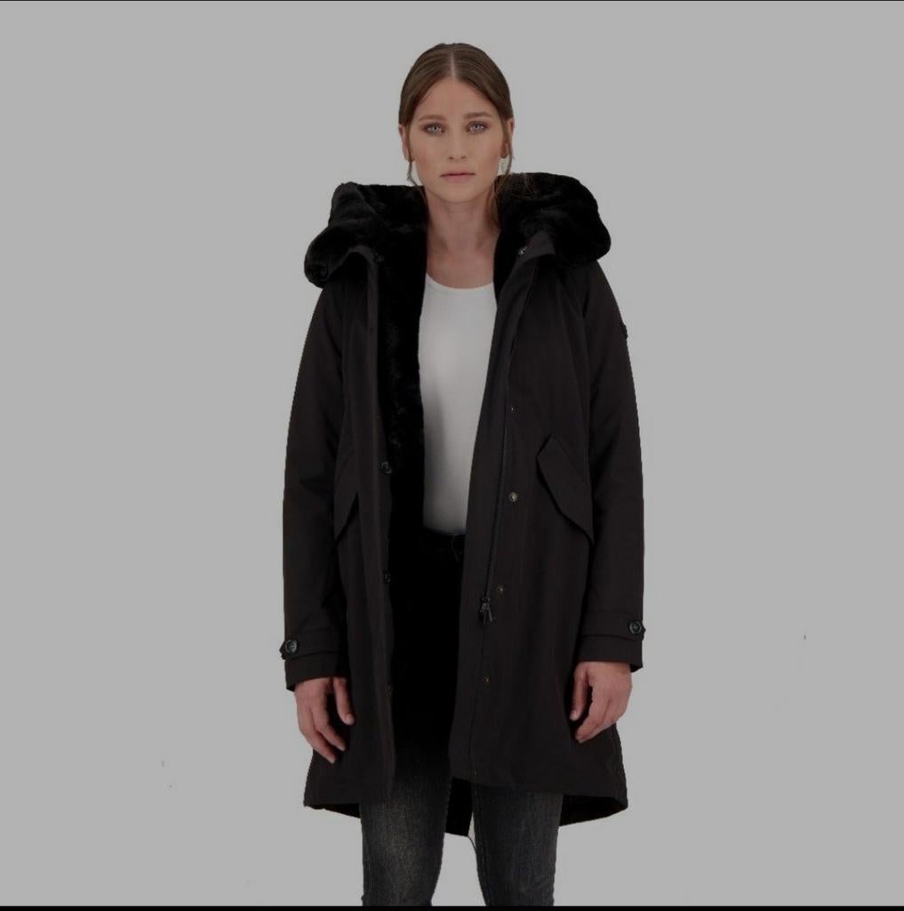 Airforce Long Teddy Parka, Kleding | Dames, Jassen | Winter, Ophalen of Verzenden, Zo goed als nieuw, Zwart