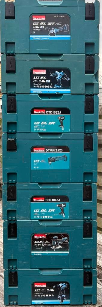 7 lege Makita M-boxen (4x Mbox 2, 3x Mbox 3), Ophalen, Gevuld, Gebruikt
