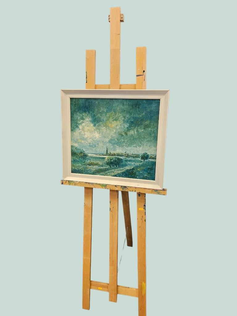 Schildersezel van hout, in hoogte verstelbaar, Ophalen