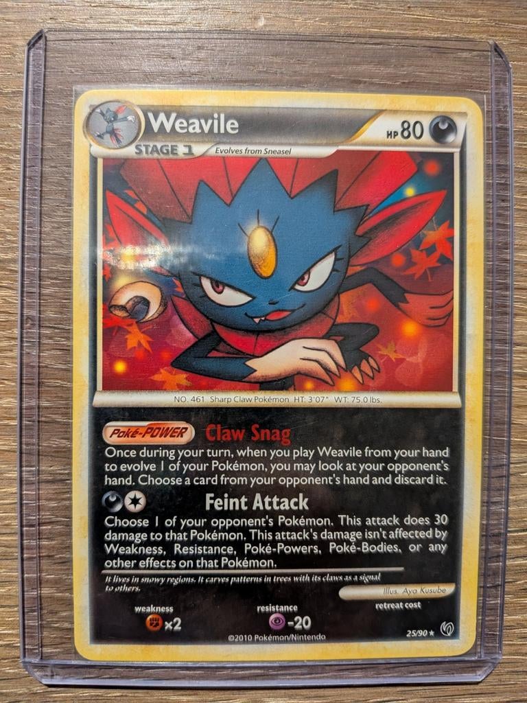 Weavile uit HGSS Undaunted 25/90, Ophalen of Verzenden, Zo goed als nieuw, Losse kaart