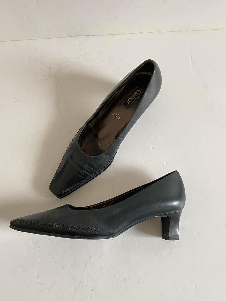 i339 Gabor maat 6,5=39,5 pumps leer leren schoenen zwart, Zwart, Gabor, Ophalen of Verzenden, Zo goed als nieuw