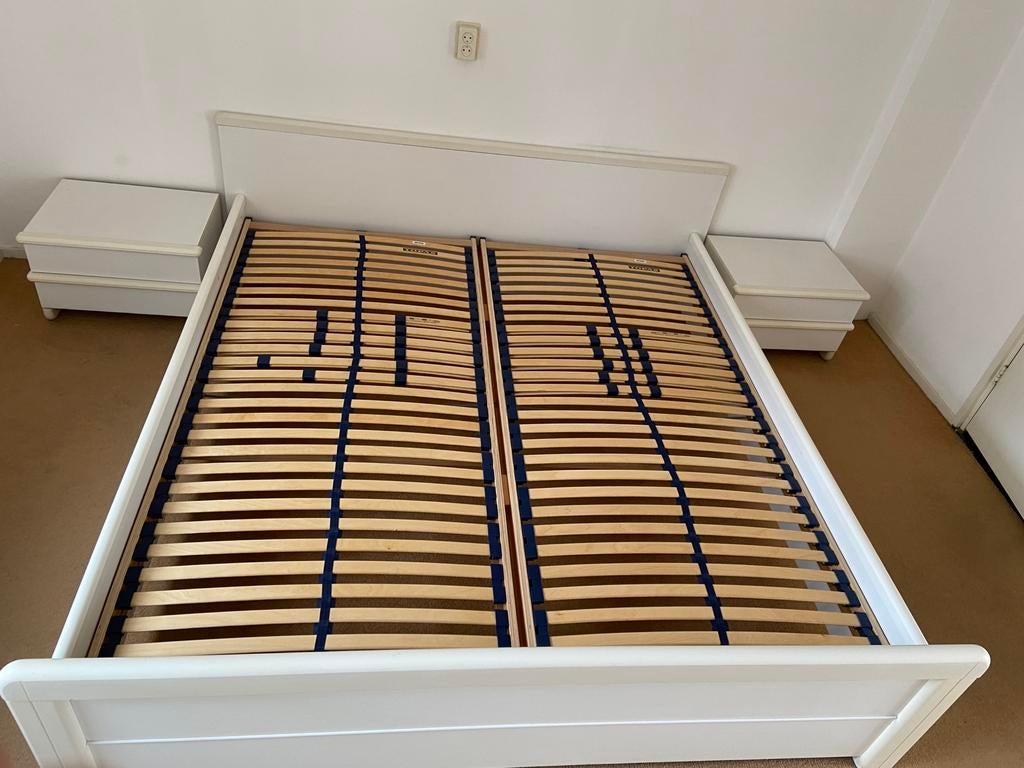 Gratis ophalen tweepersoons bed wit, Huis en Inrichting, Ophalen, Gebruikt, Wit, Tweepersoons