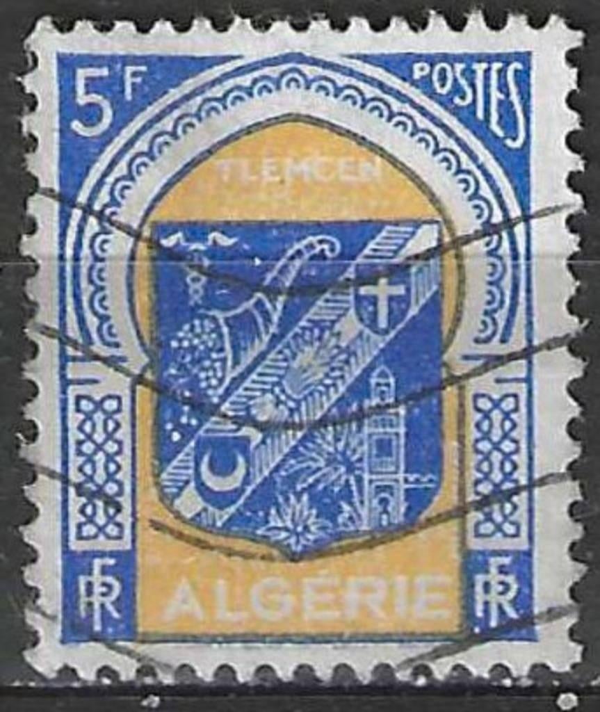 Algerije 1956/1958 - Yvert 337C - Wapenschild Tlemcen (ST), Postzegels en Munten, Postzegels | Afrika, Gestempeld, Overige landen