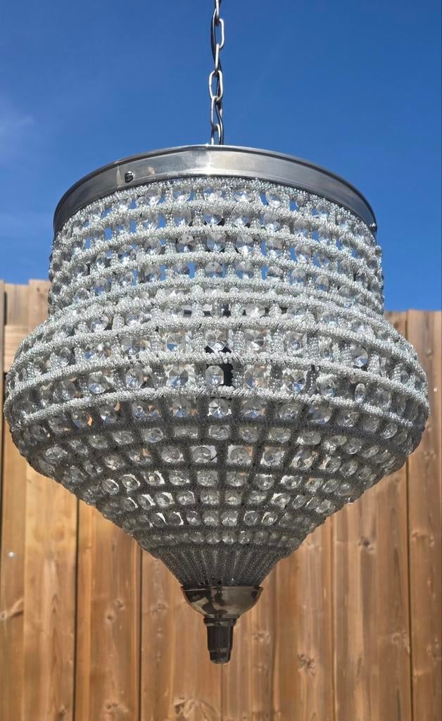 Riviera Maison Hanglamp Chantilly L, Huis en Inrichting, Lampen | Hanglampen, 50 tot 75 cm, Ophalen of Verzenden, Glas, Landelijke, klassieke, sfeervolle hanglamp