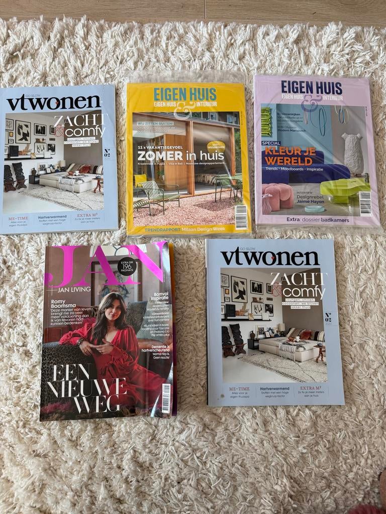 5x Diverse Tijdschriften: VT Wonen, Eigen Huis, Jan Living, Ophalen of Verzenden, Zo goed als nieuw, Overige typen