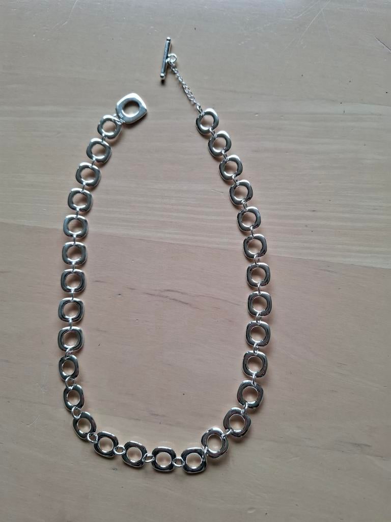 Zilveren ketting met vierkante schakels. 925, Ophalen of Verzenden, Zo goed als nieuw