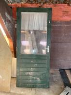 Zware deur met dubbelglas, slot en scharnieren, Gebruikt, 80 tot 100 cm, Ophalen of Verzenden, Buitendeur