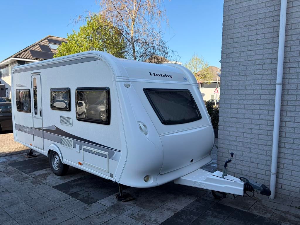 Compleet ingerichte Hobby Excellent 455 UF, 2011. + Stalling, Caravans en Kamperen, Schokbreker, Rondzit, Hobby, Dwarsbed