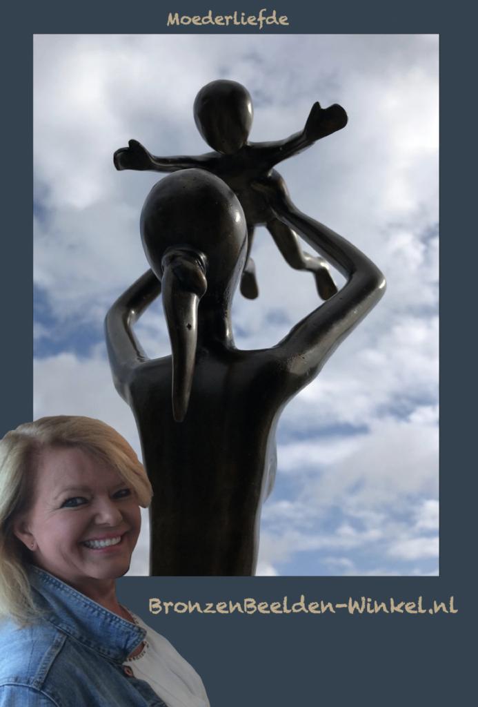 Bronzenbeelden-winkel Moederliefde Echt brons, Antiek en Kunst, Kunst | Beelden en Houtsnijwerken, Ophalen of Verzenden