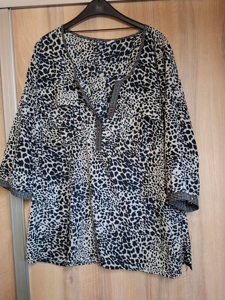 prachtig tuniek van ms mode maat 48, Ophalen of Verzenden, Zo goed als nieuw, Blauw, Blouse of Tuniek