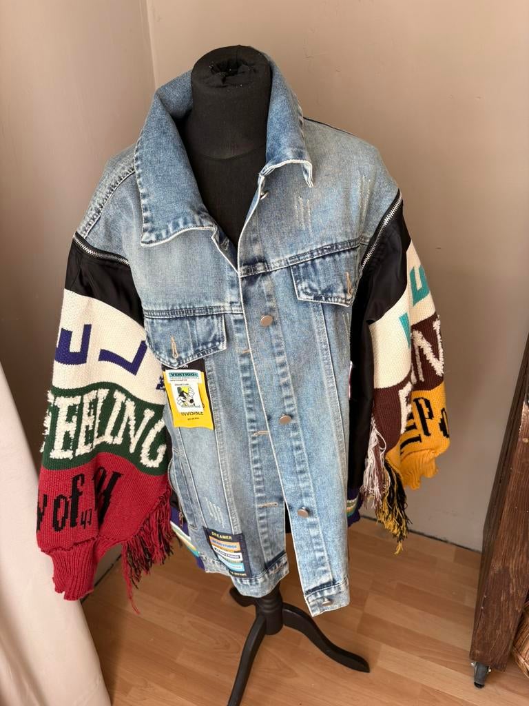 Super stoere oversized jeans jas mt 44/46 NIEUW, Kleding | Dames, Ophalen of Verzenden, Nieuw, Blauw