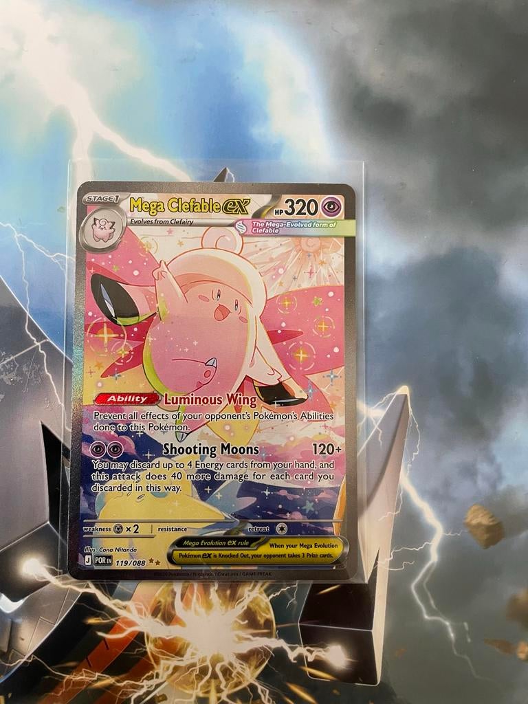 Pokémon Mega Clefable EX 119/088, Ophalen of Verzenden, Nieuw, Losse kaart, Foil