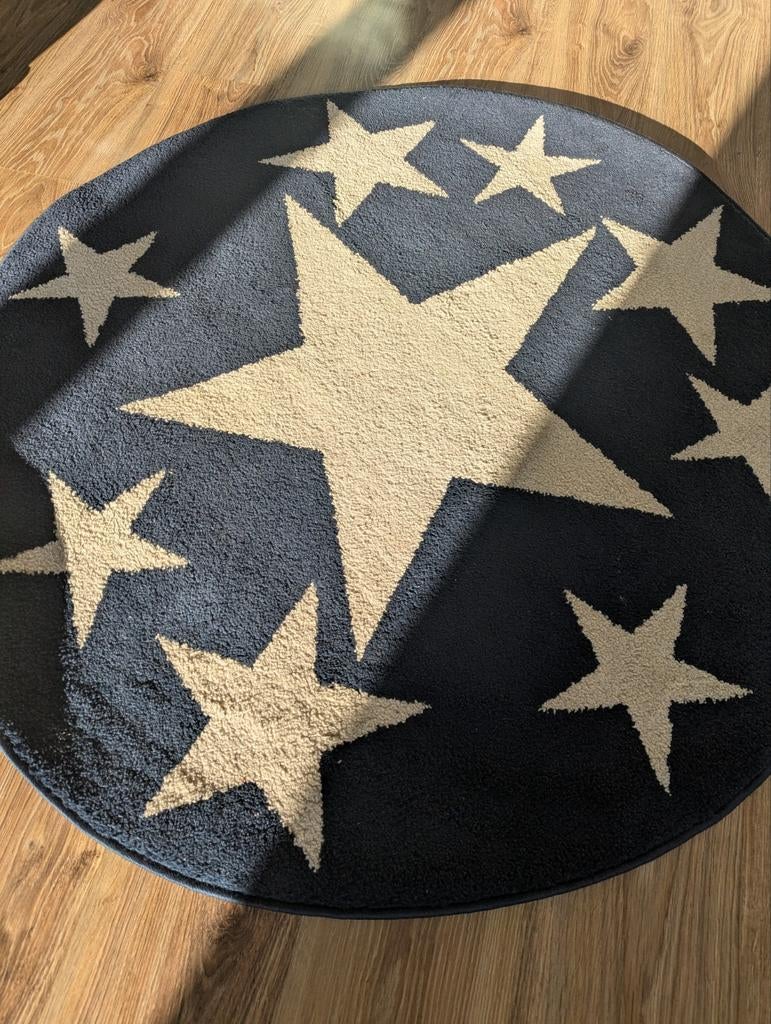 Rond kleed blauw met witte sterren Fashion Home, Huis en Inrichting, Stoffering | Tapijten en Kleden, Ophalen, Blauw, Rond