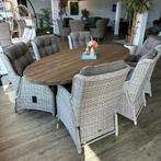 Tuinset Ovale teak 240 x 120 – 6 verstelbare stoelen ZGAN, Tuin en Terras, Tuinsets en Loungesets, ., Teakhout, Ophalen of Verzenden